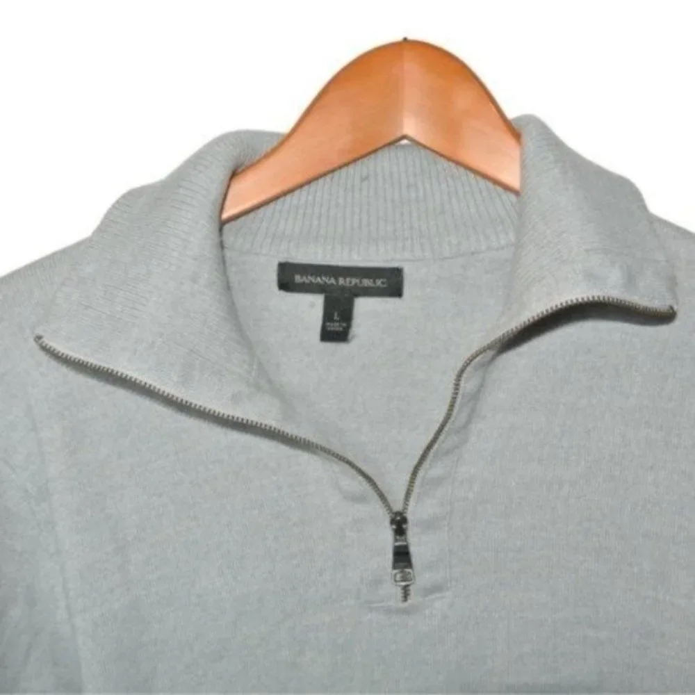 Banana Republic 1/4 zip Sweater Merino Wool Blend size L‎ Large